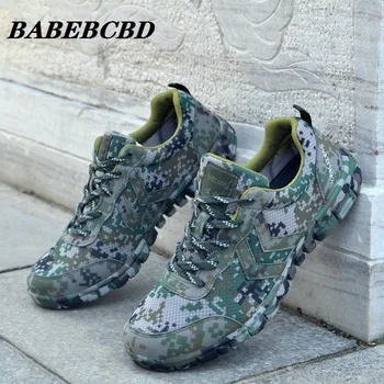 Vara, Tot Negru Camuflaj Pantofi sport Barbati Militară de Instruire Ultra-usor, Respirabil Fund Moale Negru Pur Pantofi de Sport