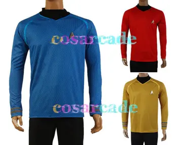 Star Trek În Întuneric Căpitanul Kirk/Spock Tricou Insigna Rochie Uniformă Cosplay Costum Albastru Versiune Marimea XS-XXXL