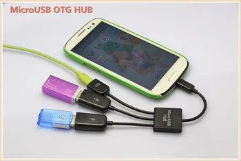 5Pin, Micro B Male la 2 Porturi USB, O Femeie OTG Gazdă Hub Splitter de Date Cablu de Sincronizare + Micro USB de sex Feminin Linia de Alimentare cu Energie Combo