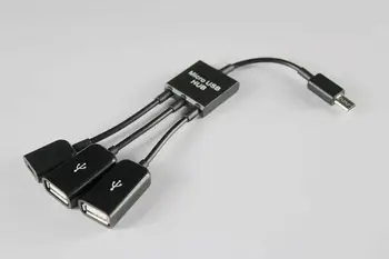 5Pin, Micro B Male la 2 Porturi USB, O Femeie OTG Gazdă Hub Splitter de Date Cablu de Sincronizare + Micro USB de sex Feminin Linia de Alimentare cu Energie Combo
