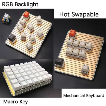 DK6 Mini NKRO Tastatura Hot Swapable Magnetic Tasta Macro Programabile RGB lumina de Fundal Tastatură Mecanice Cherry MX Kaih CUTIE de Comutare
