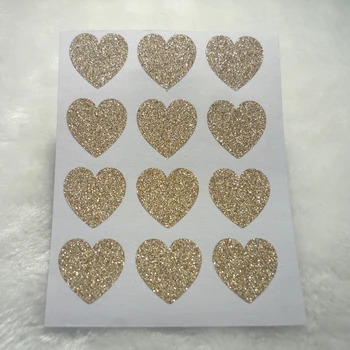 1.9 cm/0.75 inch - Rose gold glitter Mini-Autocolante Inima Plic Sigilii