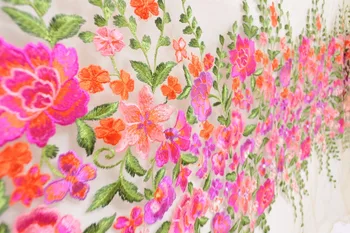 LASUI frumos 1yard de flori colorate broderie tesatura lat 150cm respirabil pentru DIY manual accessroies rochie Q012