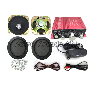 Transport gratuit Arcade A6 HiFi Stereo Audio Diy Kit Amplificator & difuzoare cu grill & cabluri si adaptor de alimentare pentru Masina de Joc