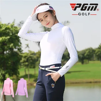 PGM Femei Golf tricou Sport Imbracaminte cu Maneci Lungi Protecție solară Golf Tops O-UV Respirabil Rece Matase de Gheață Doamnelor Golf Îmbrăcăminte