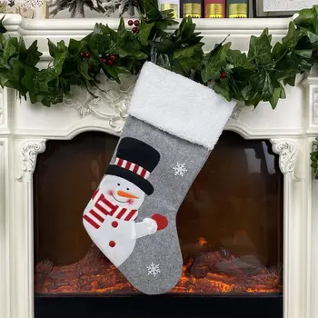 Crăciun Elan om de Zăpadă Moș Crăciun Ciorapi Șosete de Pluș, Bomboane Sac de Cadouri Xmas Copac Agățat Pandantiv Ornament pentru Copii prietena lov