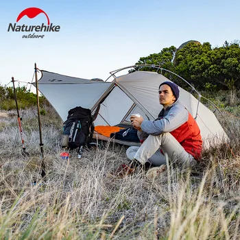 Naturehike 15D Vik Serie de Corturi Ultrausoare Alb Impermeabil în aer liber Camping Cort Pentru 1 Persoana 930g Călători pentru Drumeții, Cu acces Gratuit la Mat