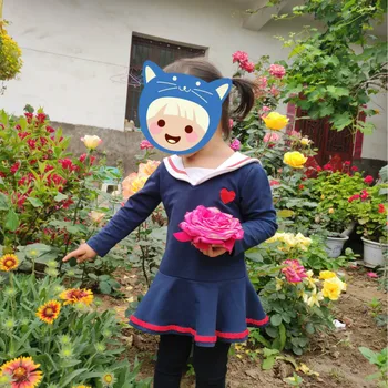 2~10 ani Toamna iarna haine copii de Desene animate anime pisica animal cu mâneci lungi dulce studet Marinar rochie de printesa fete haine