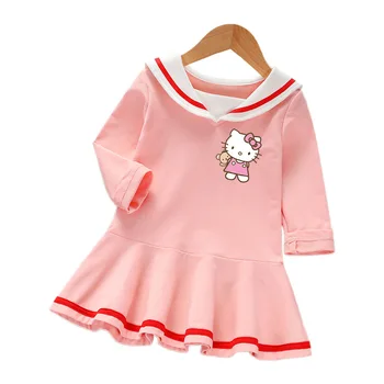 2~10 ani Toamna iarna haine copii de Desene animate anime pisica animal cu mâneci lungi dulce studet Marinar rochie de printesa fete haine