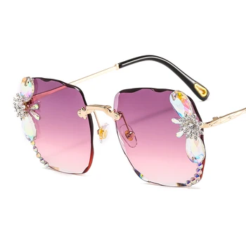 Diamond Stras ochelari de Soare Femei Supradimensionat Cadru Pătrat Ochelari de Soare Vintage Tunderea Bling Nuante Oculos De Sol UV400 Ochelari