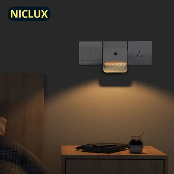 NICLUX LED Noapte Lumină UE Priza 220V cu Senzor de Noapte, Lampă de Noptieră Dormitor Lumini de Perete Pentru copii Copii de Iluminat Camera de zi