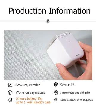 Mobil portabil de Culoare Mini Handheld Inkjet Printer WIFI fără Fir Bluetooth Tatuaj cu Logo-ul de Imprimare Inkjet Printer pentru ios Android