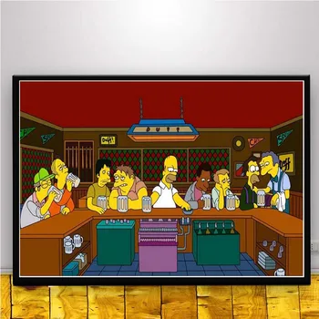 Arta de perete Simpsons Striga Anime Desene animate benzi Desenate Simpson Imagine Postere si Printuri Panza Pictura Decor Acasă quadro cuadros
