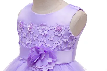 2020 noua moda pentru copii haine Copii rochie de lumină violet nunta de flori fata rochie de mireasa arc de performanță costum