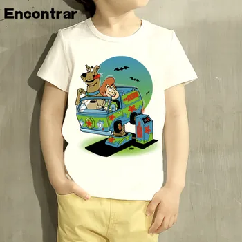 Copii Scooby Doo Si Shaggy Mister Mașină de Design de Tricou Baieti/Fete Mari Casual cu Maneci Scurte Topuri Copii Drăguț T-Shirt,HKP5086