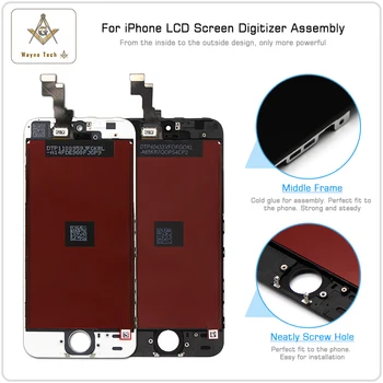 1 PC-Retail AAA+++ Calitatea Ecranului Pentru iPhone 5S SE Afișaj LCD Cu Touch Digitizer Rece Lipici Transport Gratuit