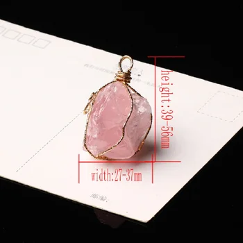 1 BUC naturale cristal de cuart roz pandantiv cuart cristal mineral bijuterii originale piatra colier cuplu decor DIYgift bijuterii