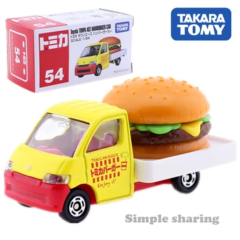 Takara Tomy Tomica Nr. 54, Toyota TOWN ACE Hamburger Model de Masina 1:64 Miniatură turnat sub presiune Camion Amuzant Metalice Jucarii Copii Mucegai