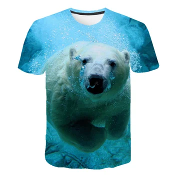 2020 Noi de Vara Casual cu Maneci Scurte rusă Tricou Animal Urs Barbati Tricou Casual 3d T-shirt Streetwear Mens Îmbrăcăminte pentru Copii