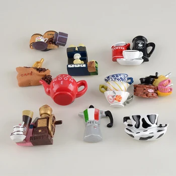 Creative 3D Cafea Accesorii Magnet de Frigider Desene animate Moka pot Ceașcă de Cafea în Formă Magnetic Notă de Adsorbție Decor