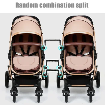 Gemeni carucioare pentru copii pot sta minciună detasabila usor de pliere al doilea copil dublă dimensiune comoara carucior cu scaun auto