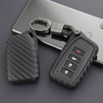 Pentru Lexus is ES NX RX GS LX RC Fibra de Carbon Auto Key Fob Caz Acoperire Lanț Inel Accesorii 200 260 300 350 450 570 F Sport