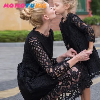 Fiica mama Rochii de Mireasa 2018 Primăvară Mami și cu Mine Haine Mama și Fiica Dantelă Rochie de Printesa Nunta de Familie Dresss