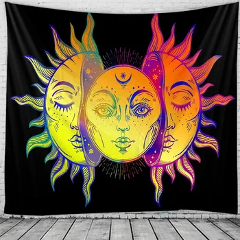 Zeul soare tapiserie Indian Mandala Hippie Macrame Tapiserie de pe Perete Boho decor Psihedelice Vrăjitorie Tapiserie