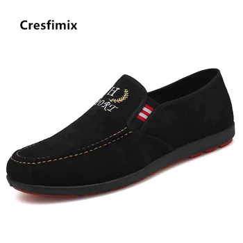 Cresfimix încăltăminte într-pour hommes de sex masculin modă plus dimensiune negru alunecare pe pantofi barbati cool pantofi de primăvară omul albastru pantofi confortabili a5089