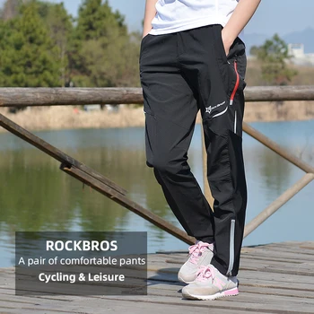 ROCKBROS Ciclism Pantaloni de Toamna Sport Winte Vânt Respirabil Echitatie Îmbrăcăminte Pentru Bărbați, Femei Căldură Pantaloni Negri Ciclismo
