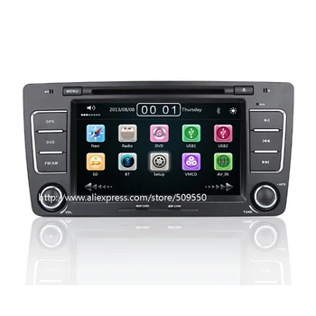 7 Inch Car DVD Player Pentru SKODA Octavia II A5 Cu GPS Bluetooth 1080P IPOD Radio RDS cu CD, DVD, Hărți Gratuite
