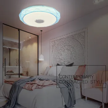 Difuzor bluetooth Muzica de Plafon cu LED-uri Lumini RGB Reglabile APP și Comutator de Perete de Control Lampă de Tavan Dormitor, camera de zi Lumina