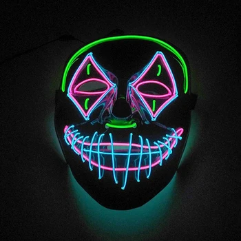 Halloween LED-uri Strălucire Masca Luminos Intermitent Masca 3 Moduri de EL Sârmă Lumina de Purjare Film Costum de Halloween Pentru Petrecerea de Vacanță Rol