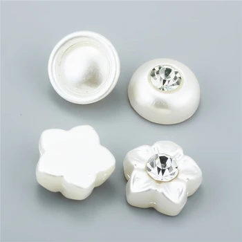 100buc DIY Rotund de Flori Perla Cap Tubular din Piele Nituri Ambarcațiuni de Reparare Perla Tricotat Dantelă Pălărie de Păr Accessoiries Nituri