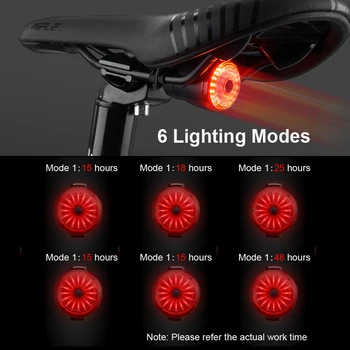 NEWBOLER Smart Biciclete Coada Lumina din Spate Auto Start Stop de Frână IPX6 Impermeabil USB de Încărcare Ciclism Coada Far Bicicleta cu LED Lumini