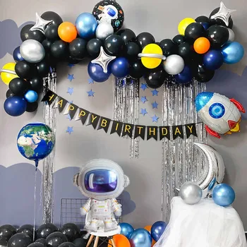 Spațiu De Partid Astronaut Balon De Rachete Baloane Folie Arc Ghirlanda Petrecere Tematica Băiat Ziua De Nastere De Copii Decor Favoruri Heliu Globos