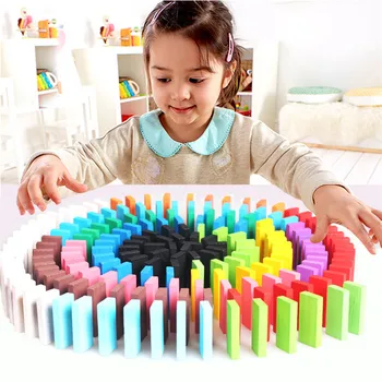 360Pcs/set Culoare Copii un Fel de Curcubeu din Lemn Domino Blocuri Jucarii Pentru Copii Domino Jocuri Educaționale Timpurii Luminoase Lemn Jucărie Cadouri