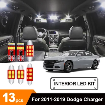 13 x Gheață Alb Albastru Canbus LED-uri Auto Lampă Hartă Dom Portbagaj torpedou Ușa de inmatriculare Bec Pachet Kit Pentru 2011-2019 Dodge Charger