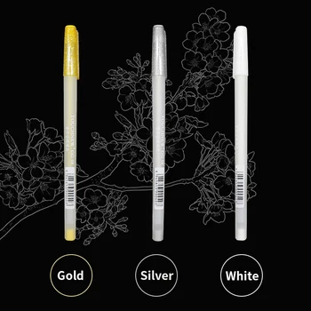 TOUCHNEW 6pcs/set Markere Stilou de Argint, Aur Alb 3 Culori Evidențiere Stilou Manga Design Marker Set de materiale pentru Pictura Desen