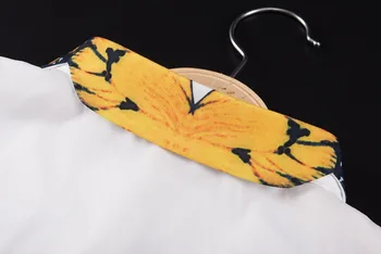 Noul tricou guler sălbatice de toamnă decorative false gol brodate iarna Mână-pictat de imprimare galben fluture guler de camasa