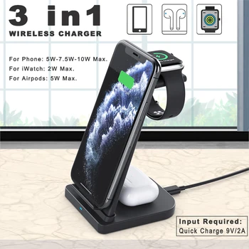 Noi 18W 3 in 1 Încărcător Wireless pentru iPhone pentru Airpods pentru iWatch 5 4 3 Rapid de Încărcare Qi Wireless Charging Station Stand pentru Telefon
