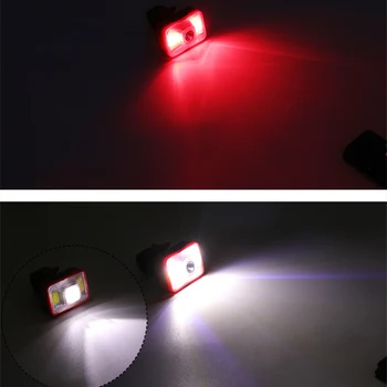 Reîncărcabilă LED Far 5 Moduri de Iluminare a Farurilor de Lucru Lampă Roșie de lumină + lumină albă Pentru activități în aer liber pe timp de noapte