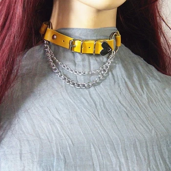 Dodo Buze Sexy la Modă Punk Gotice din Piele Împânzit Cravată Colier Kiko Farmec Guler Rotund Coliere Bijuterii Cadou pentru prietena