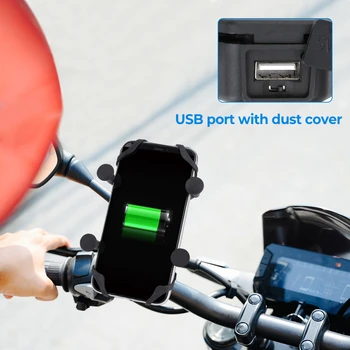 Universal Motocicleta GPS Suport de Telefon Clamp Mount USB 360 de Grade, Reglabil Pentru BMW R1200GS Pentru Yamaha MT09 MT07 Pentru KAWASAKI