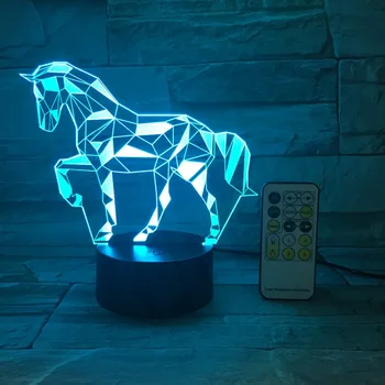 Cal Lampă cu LED-uri USB Lampa 3D 7 Culori Touch de la Distanță Senzor Lumini Dormitor Atmosfera Decor Iluminat Noutate Cadouri pentru Copii
