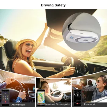 Handfree Bluetooth Car Kit Wireless În Mașină Difuzor Bluetooth 4.1 EDR Siri Car Kit Bluetooth MP3 Player 20h Suport de Lucru 2 Telefoane