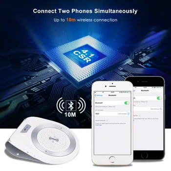 Handfree Bluetooth Car Kit Wireless În Mașină Difuzor Bluetooth 4.1 EDR Siri Car Kit Bluetooth MP3 Player 20h Suport de Lucru 2 Telefoane