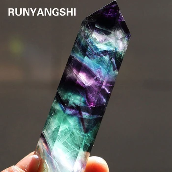 Naturale Cristal de Fluorit Dungi Colorate Fluorit 4-7CM Cristal de Cuarț Piatră Punct de Vindecare Hexagonale Bagheta Tratament Piatra