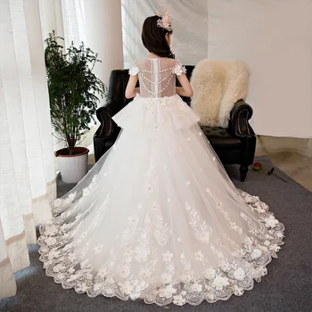 Transport gratuit de Lux, rochii fete cu flori pentru nunti si petrecerea de rochii de Concurs pentru fete