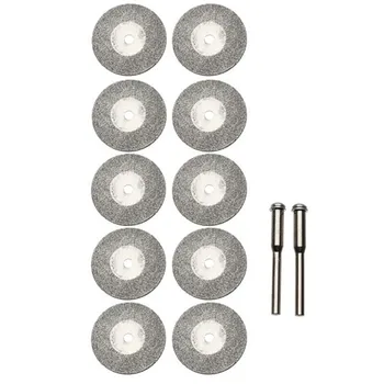 Noi 10buc 25mm de Diamant de Slefuire Discuri de Tăiere Lame Rotative Roți de Tăiere Felie pentru Dremel Polizor Electric 2 Mandrine